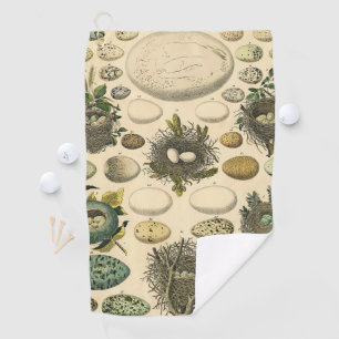 Serviette De Golf Peinture artistique de nid d'oeuf d'oiseau vintage