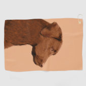 Serviette De Golf Peinture au chocolat de Labrador Retriever - Dog A (Horizontal)