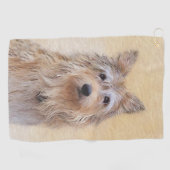 Serviette De Golf Peinture Berger Picard - Joli art original chien (Horizontal)