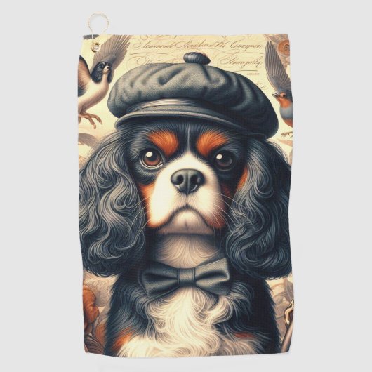 Serviette De Golf Peinture Cavalier King Charles Spaniel (Devant)