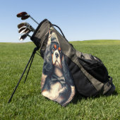 Serviette De Golf Peinture Cavalier King Charles Spaniel (Vert)