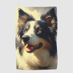 Serviette De Golf Peinture Collie vintage