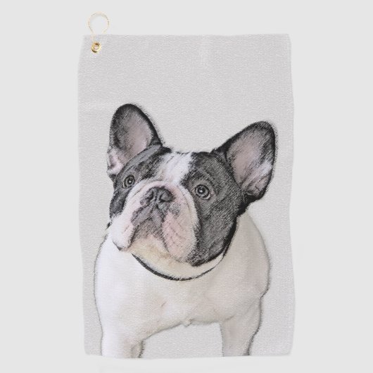 Serviette De Golf Peinture de Chien à Chien (Brindle Pied) (Devant)