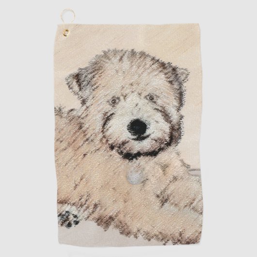 Serviette De Golf Peinture de Chien à roux à peluche molle (Devant)