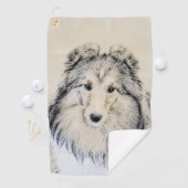 Serviette De Golf Peinture de chien de berger de Shetland - art (En situation)