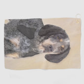 Serviette De Golf Peinture de linge bluetick - mignon chien original (Horizontal)