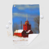 Serviette De Golf Peinture de phare rouge - Art original (En situation)
