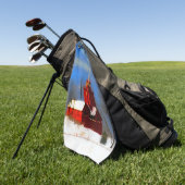 Serviette De Golf Peinture de phare rouge - Art original (Vert)