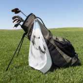 Serviette De Golf Peinture des Pyrénées - Art original du chien (Vert)