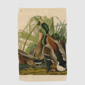Serviette De Golf Peinture d'oiseaux de Mallard Duck Audubon (Devant)