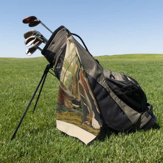 Serviette De Golf Peinture d'oiseaux de Mallard Duck Audubon (Vert)