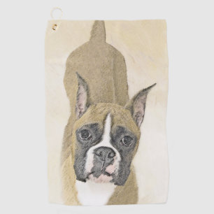Serviette De Golf Peinture en boîte - Belle art original de chien