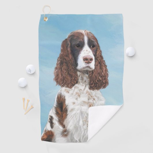 Serviette De Golf Peinture espagnole Springer anglaise Peinture orig (En situation)