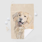 Serviette De Golf Peinture Golden Retriever - Joli art original chie (En situation)