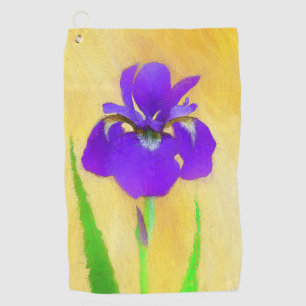 Serviette De Golf Peinture Iris à pois pourpre - Chien original mign