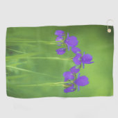 Serviette De Golf Peinture Iris Violet - Art Floral Original (Horizontal)