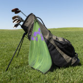 Serviette De Golf Peinture Iris Violet - Art Floral Original (Vert)