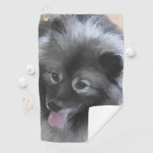 Serviette De Golf Peinture Keeshond Bailey - Cute Original Chien Art (En situation)