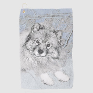 Serviette De Golf Peinture Keeshond Beth - Joli art original chien