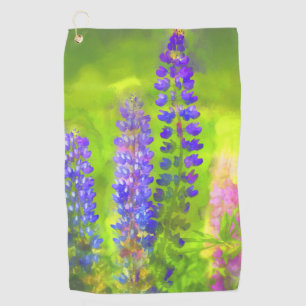Serviette De Golf Peinture Lupine - Art Fleur Original
