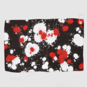 Serviette De Golf Peinture noire, blanche et rouge (Horizontal)