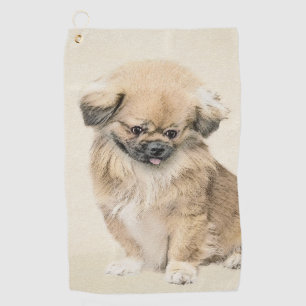 Serviette De Golf Peinture Pekingese - Cute Original Chien Art