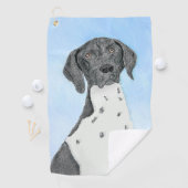 Serviette De Golf Peinture pointeur germanique - Art original (En situation)