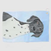 Serviette De Golf Peinture pointeur germanique - Art original (Horizontal)