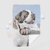 Serviette De Golf Peinture Saint Bernard - Cute Original Chien Art (En situation)