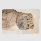 Serviette De Golf Peinture Shar Pei - Cute Original Chien Art (Horizontal)