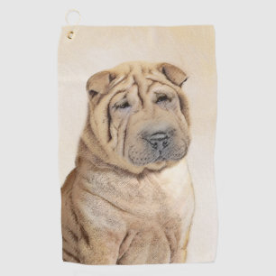 Serviette De Golf Peinture Shar Pei - Cute Original Chien Art