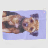 Serviette De Golf Peinture sur la frontière de Terrier - jolie art o (Horizontal)