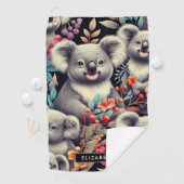 Serviette De Golf Peinture vintage Cute Koala (En situation)