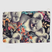 Serviette De Golf Peinture vintage Cute Koala (Horizontal)