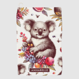 Serviette De Golf Peinture vintage Cute Koala sans couture