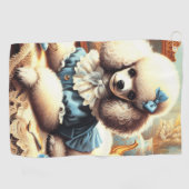 Serviette De Golf Peinture vintage de caniche (Horizontal)