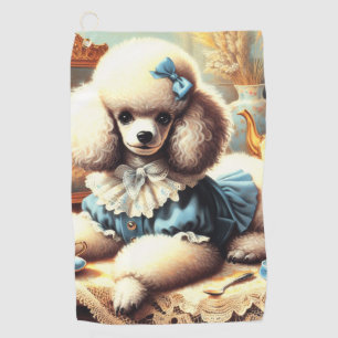 Serviette De Golf Peinture vintage de caniche