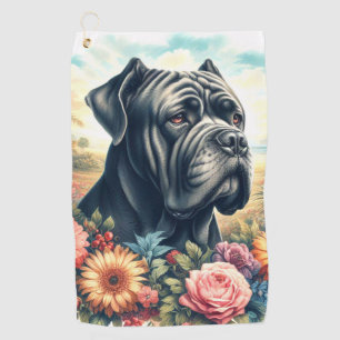 Serviette De Golf Peinture vintage de chien de corse de canne