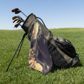 Serviette De Golf Peinture vintage de Chien Schipperke (Vert)