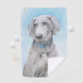 Serviette De Golf Peinture Weimaraner - Joli art original chien (En situation)
