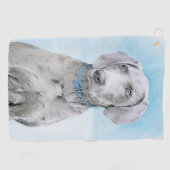 Serviette De Golf Peinture Weimaraner - Joli art original chien (Horizontal)