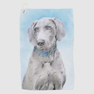 Serviette De Golf Peinture Weimaraner - Joli art original chien