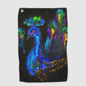 Serviette De Golf Peinture Whimsical Peacock (Devant)