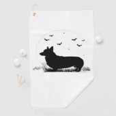 Serviette De Golf Pembroke Welsh Corgi Chien - Halloween Moon Silhou (En situation)