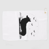 Serviette De Golf Pembroke Welsh Corgi Chien - Halloween Moon Silhou (Horizontal)