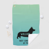 Serviette De Golf Pembroke Welsh Corgi Chien Silhouette Personnalisé (En situation)