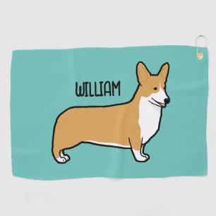Serviette De Golf Pembroke Welsh Corgi Nom personnalisé