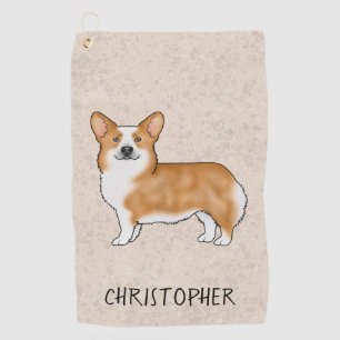 Serviette De Golf Pembroke Welsh Corgi Rouge Chien Mignon Avec Nom P