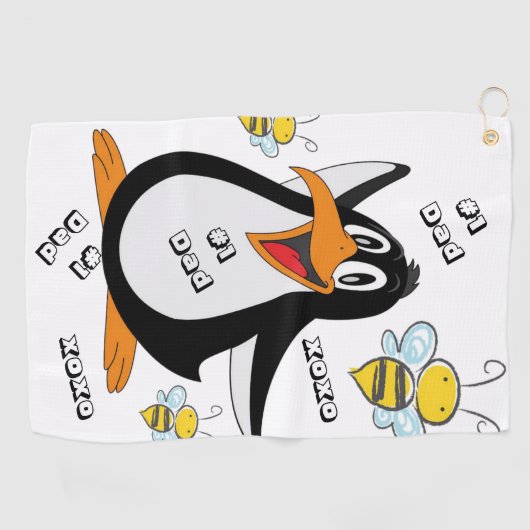 Serviette de golf Penguin Bumblebee #1 Papa (Horizontal)
