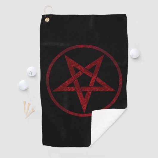 Serviette De Golf Pentagram Red Devil (En situation)